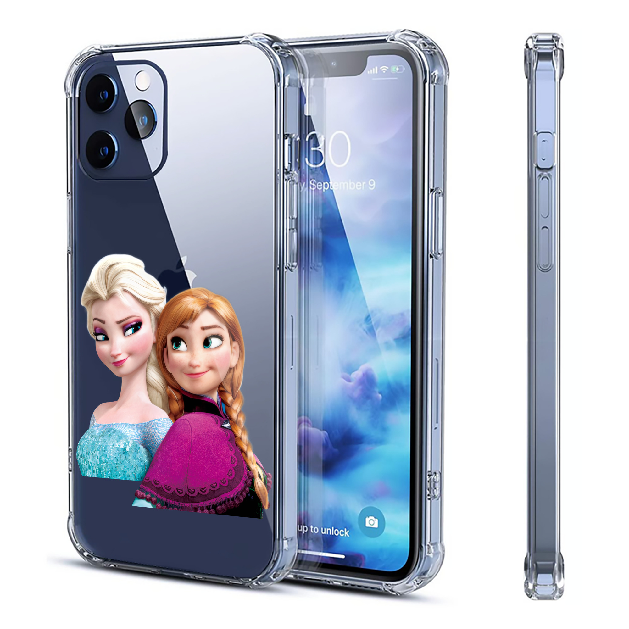 （画像用） アナと雪の女王 アンナ エルサ Frozen Anna Elsa 【iPhone 12シリーズ対応】透明スマホケース（クリアソフトケース）